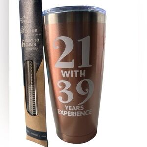 Copper Insulated Tumbler with Straw